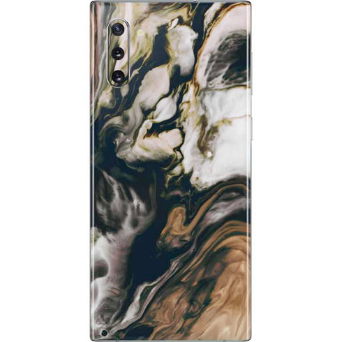 Copper and Black Marble Ink Galaxy Note 10 Skin